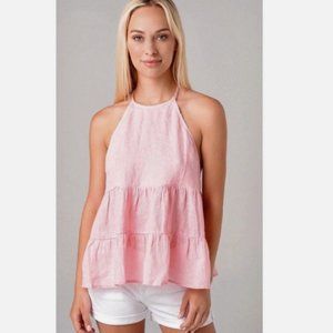 Cloth & Stone by Antrhopologie Tiered Halter top szXL